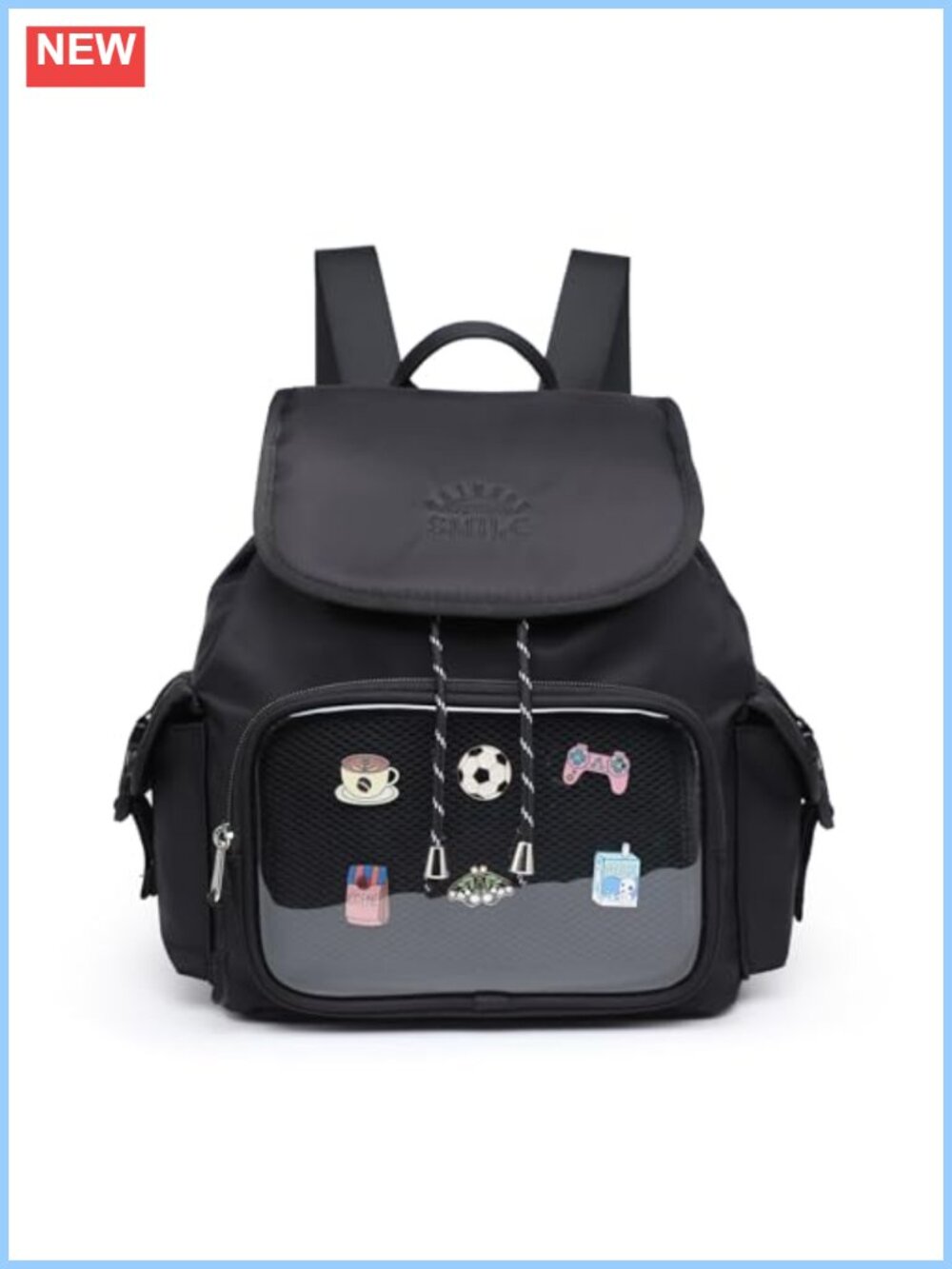 Nylon Pin Display Backpack Kawaii Daypack for Pin Collectors